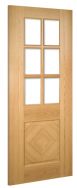Deanta Kensington Glazed Oak Internal Door