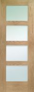 Shaker 4 Panel Door with Clear Glass