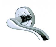 Aurora Lever on a Rose in Satin Chrome