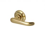 Windsor Lever on Rose Handle in Polished Brass