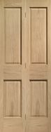 Victorian 4 Panel Bi-Fold Unfinished Oak Internal Door