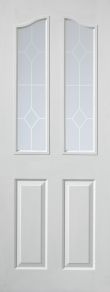 JB Kind Edwardian 2 Light White Internal Door