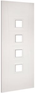 Deanta Pamplona White Primed Glazed Door