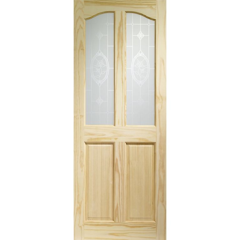 Xl Rio 4 Panel Internal Pine Door With Crystal Rose Glass Doors Xl Rio 4 Panel Internal Pine Door With Crystal Rose Glass Loading Zoom