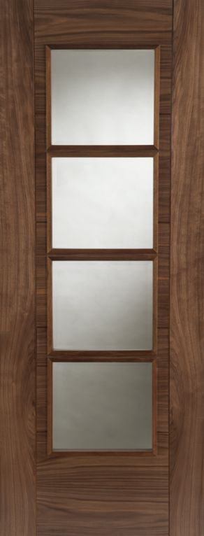 Pre-finished Walnut Iseo SS 4light Central Glazed 35x1981x610mm