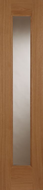 External Oak Contemporary Clear Glass Sidelight 44x1981x457mm