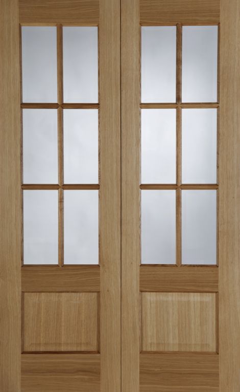 Pre-finished Oak Hampstead Glazed Pair 40x1981x1067mm
