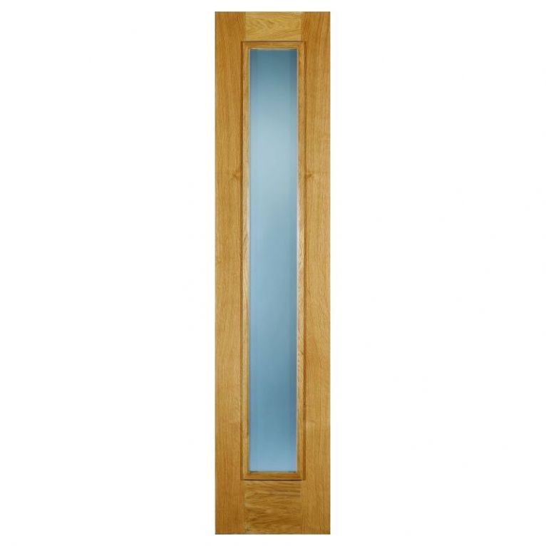 Oak Frosted Sidelight for External Doors - 457 x 2057 x 44mm