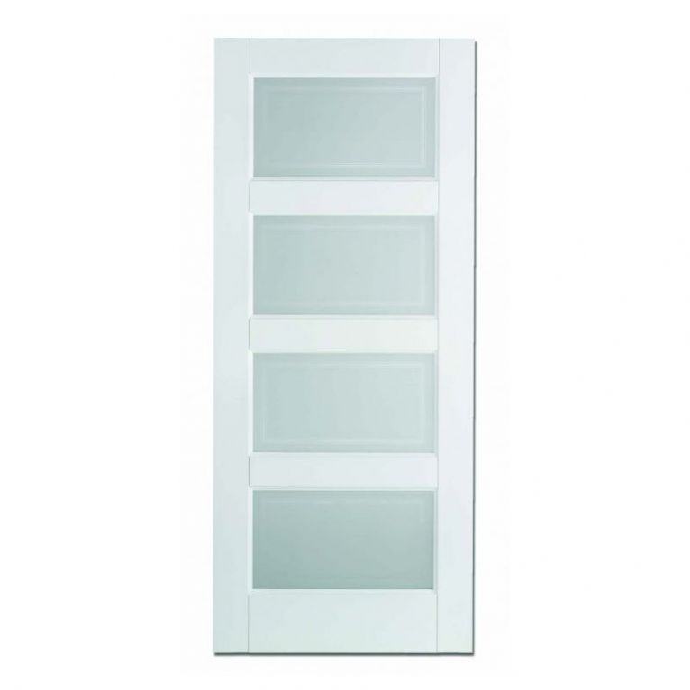 LPD Contemporary 4P Solid White Glazed Internal Door - 686 x 1981 x 35mm