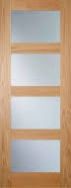 Deanta Coventry Clear Glazed Unfinished Oak Internal Door - 610 x 1981 x 35mm