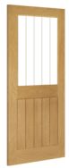 Deanta Ely Oak Unfinished 1 Glazed Internal Door - 762 x 1981 x 35mm
