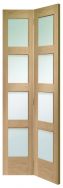 Shaker 4 Panel Oak Glazed Bi Fold Door (C2)