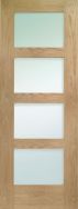 Shaker Oak Door with Obscure Glass