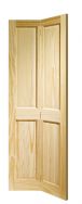 XL Victorian 4 panel bi-fold clear pine door 