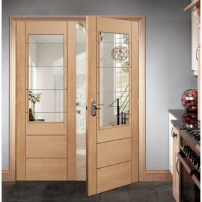 XL Palermo 2 XG with Clear Glass Oak Internal Door