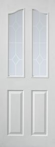 JB Kind Edwardian 2 Light White Internal Door