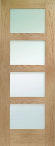 Shaker 4 Panel Door with Clear Glass 