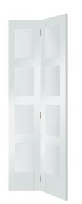 Shaker 4 Panel White Glazed Bi Fold Door 