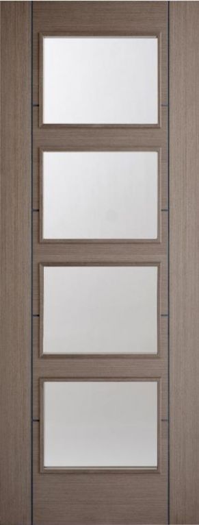 LPD Chocolate Grey Vancouver 4L glazed internal door - 838 x 1981 x 35mm