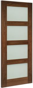 Deanta Coventry Clear Glazed Prefinished Walnut Internal Door 