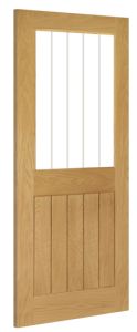 Deanta Ely Oak Unfinished 1 Glazed Internal Door  - 838 x 1981 x 35mm