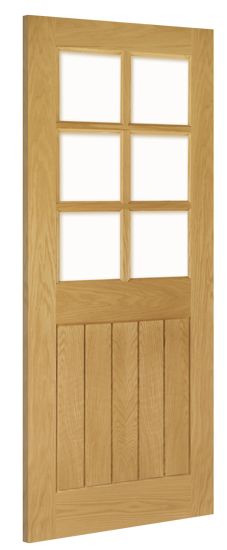 Deanta Ely Oak Unfinished Glazed Internal Door 