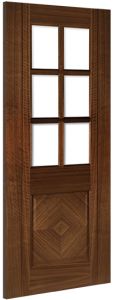 Deanta Kensington Glazed Walnut Internal Door  - 762 x 1981 x 35mm