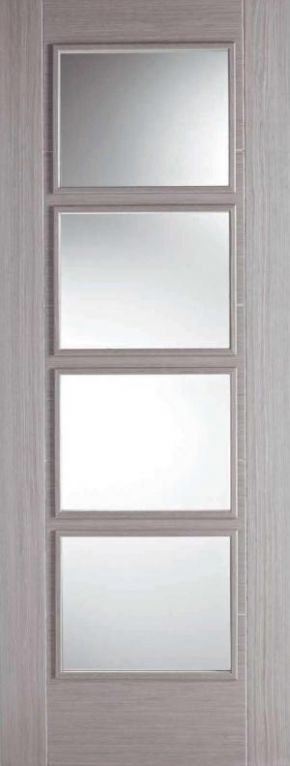 LPD Light Grey Vancouver 4L glazed internal door - 726 x 2040 x 40mm