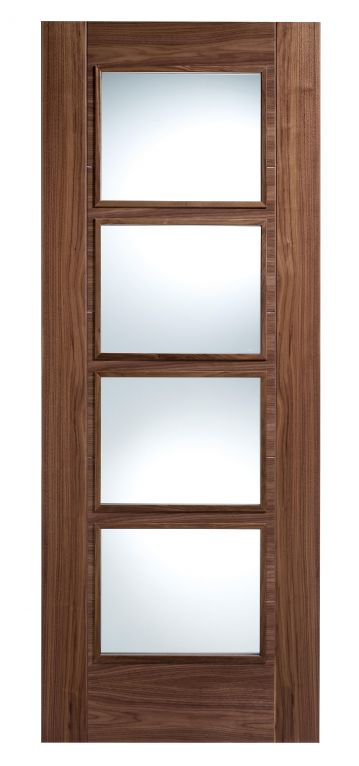 LPD Vancouver Walnut Glazed Internal Door - 826 x 2040 x 44mm firedoor