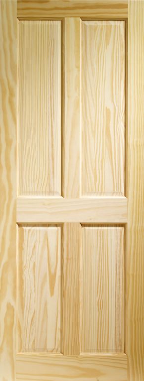 XL Victorian 4 Panel Clear Pine Internal Door - 726 x 2040 x 40mm